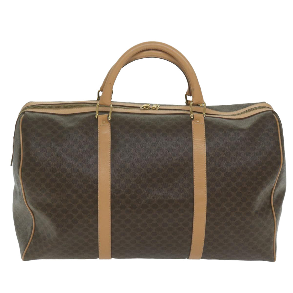 CELINE Macadam Canvas Boston Bag PVC Brown 10316