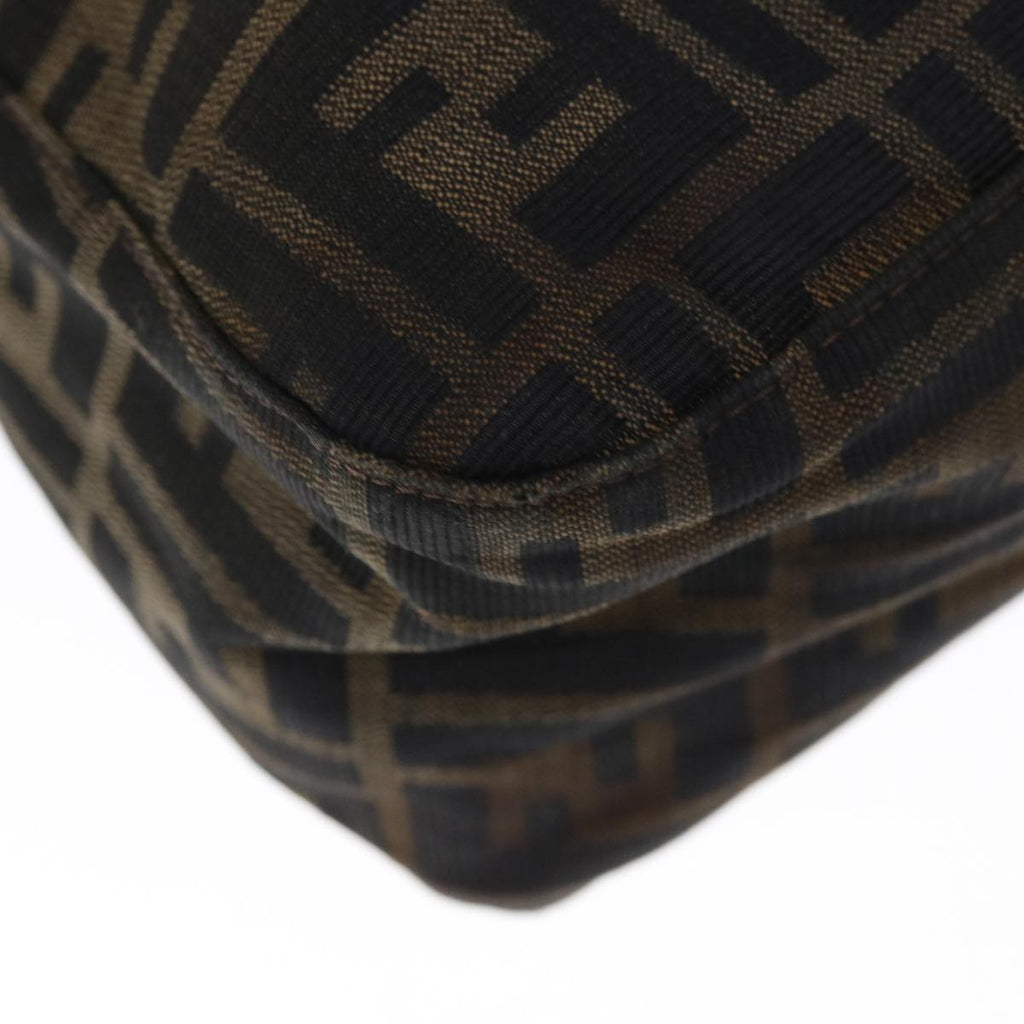 FENDI Zucca Canvas Mamma Baguette Shoulder Bag Brown Blackyk10323