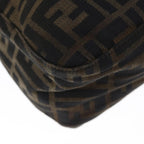 FENDI Zucca Canvas Mamma Baguette Shoulder Bag Brown Blackyk10323
