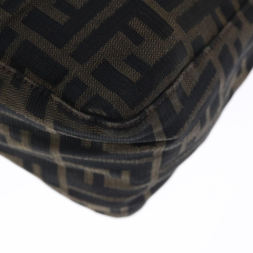 FENDI Zucca Canvas Mamma Baguette Shoulder Bag Brown Blackyk10323