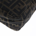 FENDI Zucca Canvas Mamma Baguette Shoulder Bag Brown Blackyk10323