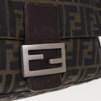 FENDI Zucca Canvas Mamma Baguette Shoulder Bag Brown Blackyk10323