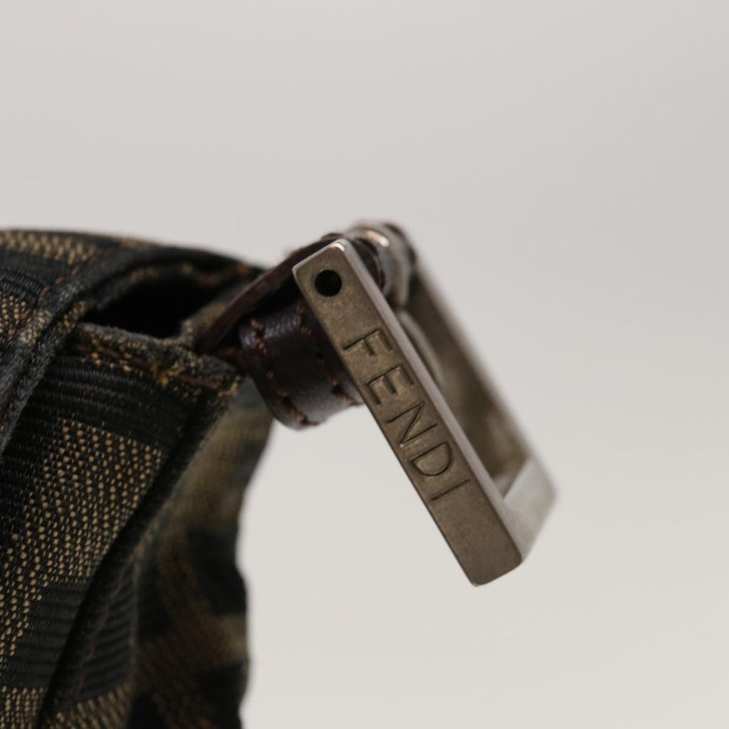 FENDI Zucca Canvas Mamma Baguette Shoulder Bag Brown Blackyk10323