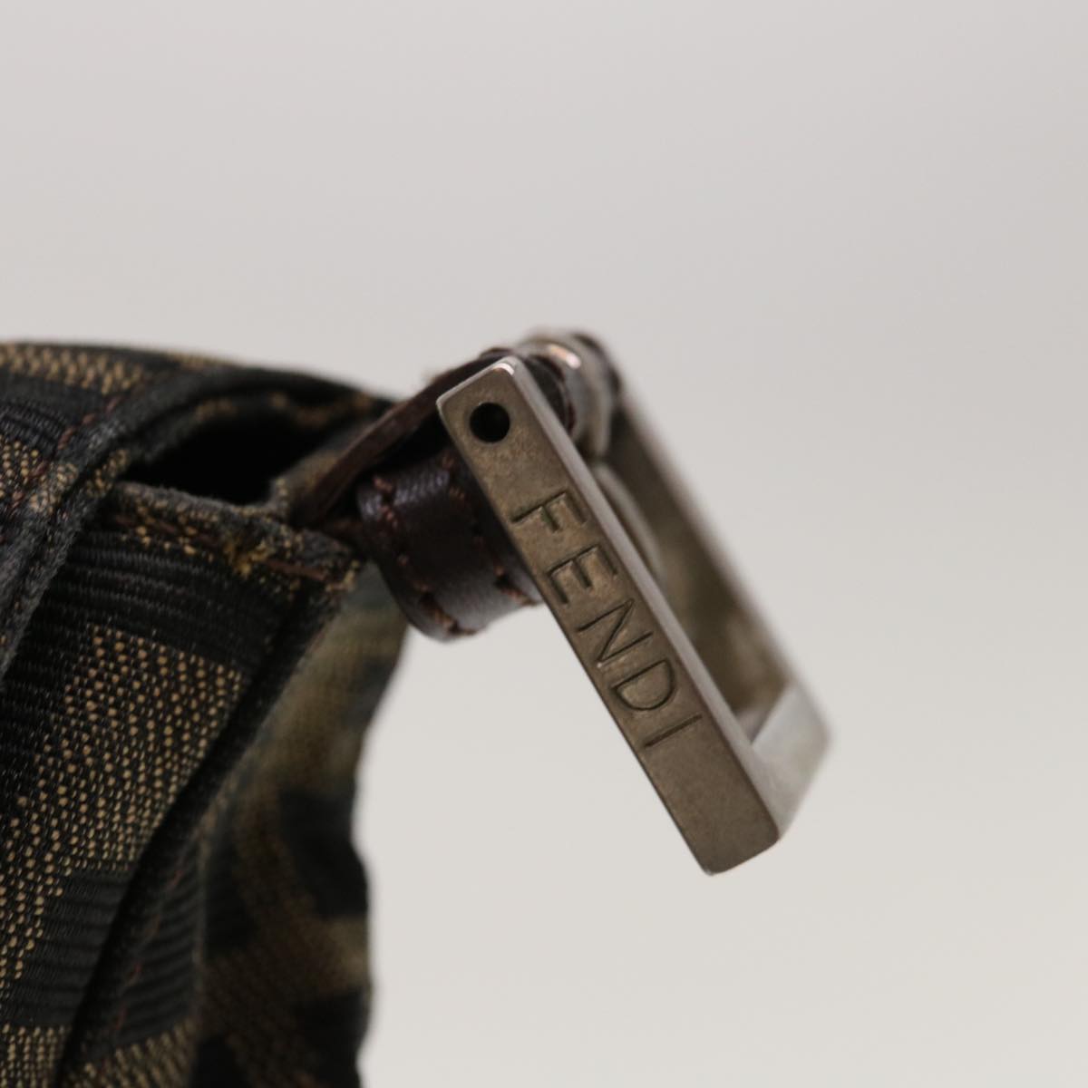 FENDI Zucca Canvas Mamma Baguette Shoulder Bag Brown Blackyk10323