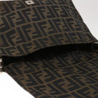 FENDI Zucca Canvas Mamma Baguette Shoulder Bag Brown Blackyk10323