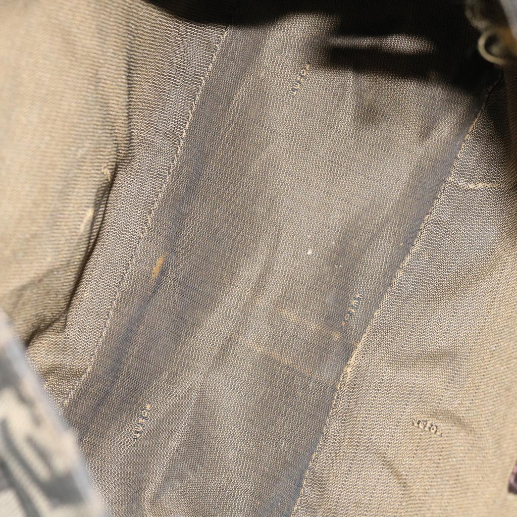 FENDI Zucca Canvas Mamma Baguette Shoulder Bag Brown Blackyk10323