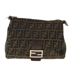 FENDI Zucca Canvas Mamma Baguette Shoulder Bag Brown Blackyk10323