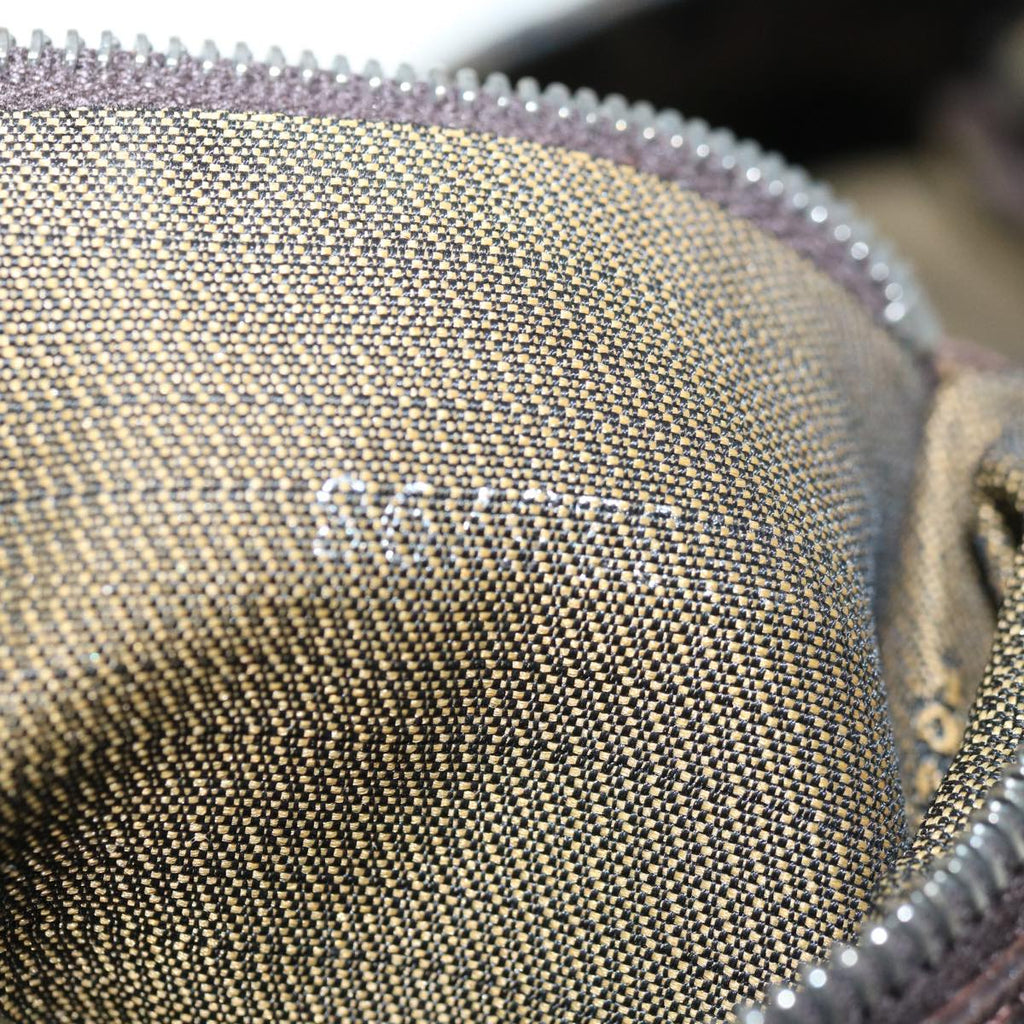 FENDI Zucca Canvas Mamma Baguette Shoulder Bag Brown Blackyk10323