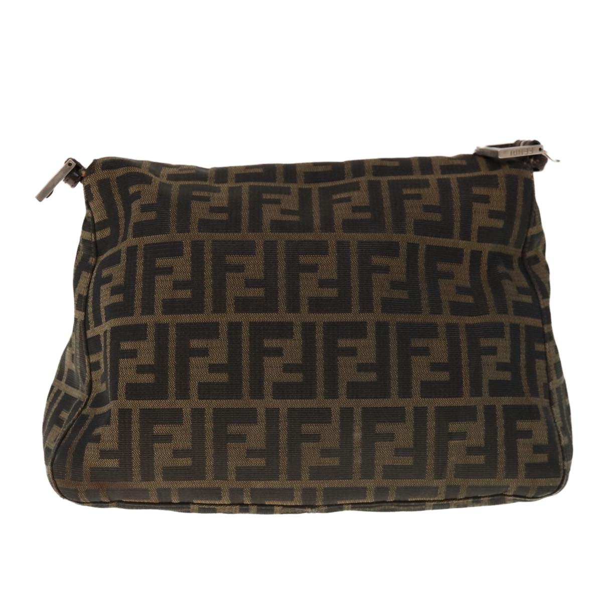 FENDI Zucca Canvas Mamma Baguette Shoulder Bag Brown Blackyk10323