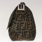 FENDI Zucca Canvas Mamma Baguette Shoulder Bag Brown Blackyk10323