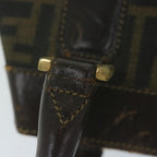 FENDI Zucca Canvas Hand Bag Black Brownyk10338