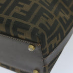 FENDI Zucca Canvas Hand Bag Black Brownyk10338
