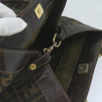 FENDI Zucca Canvas Hand Bag Black Brownyk10338
