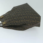 FENDI Zucca Canvas Hand Bag Black Brownyk10338