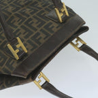 FENDI Zucca Canvas Hand Bag Black Brownyk10338