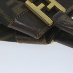 FENDI Zucca Canvas Hand Bag Black Brownyk10338