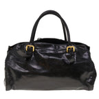 PRADA Hand Bag Leather 2way Black  yk10343