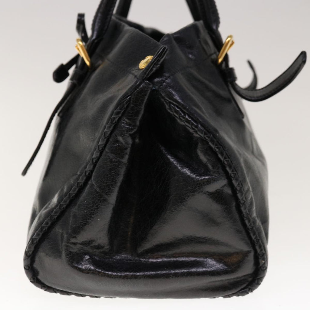 PRADA Hand Bag Leather 2way Black  yk10343