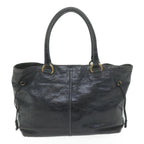 PRADA Hand Bag Leather Black  yk10344
