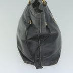 PRADA Hand Bag Leather Black  yk10344