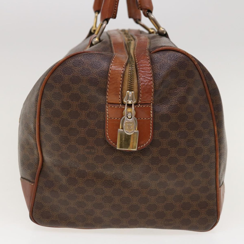 CELINE Macadam Canvas Boston Bag PVC Brown 10345