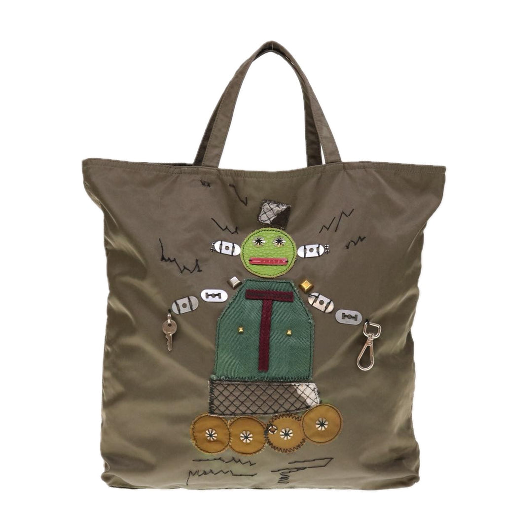 PRADA Tote Bag Nylon Khaki  yk10377
