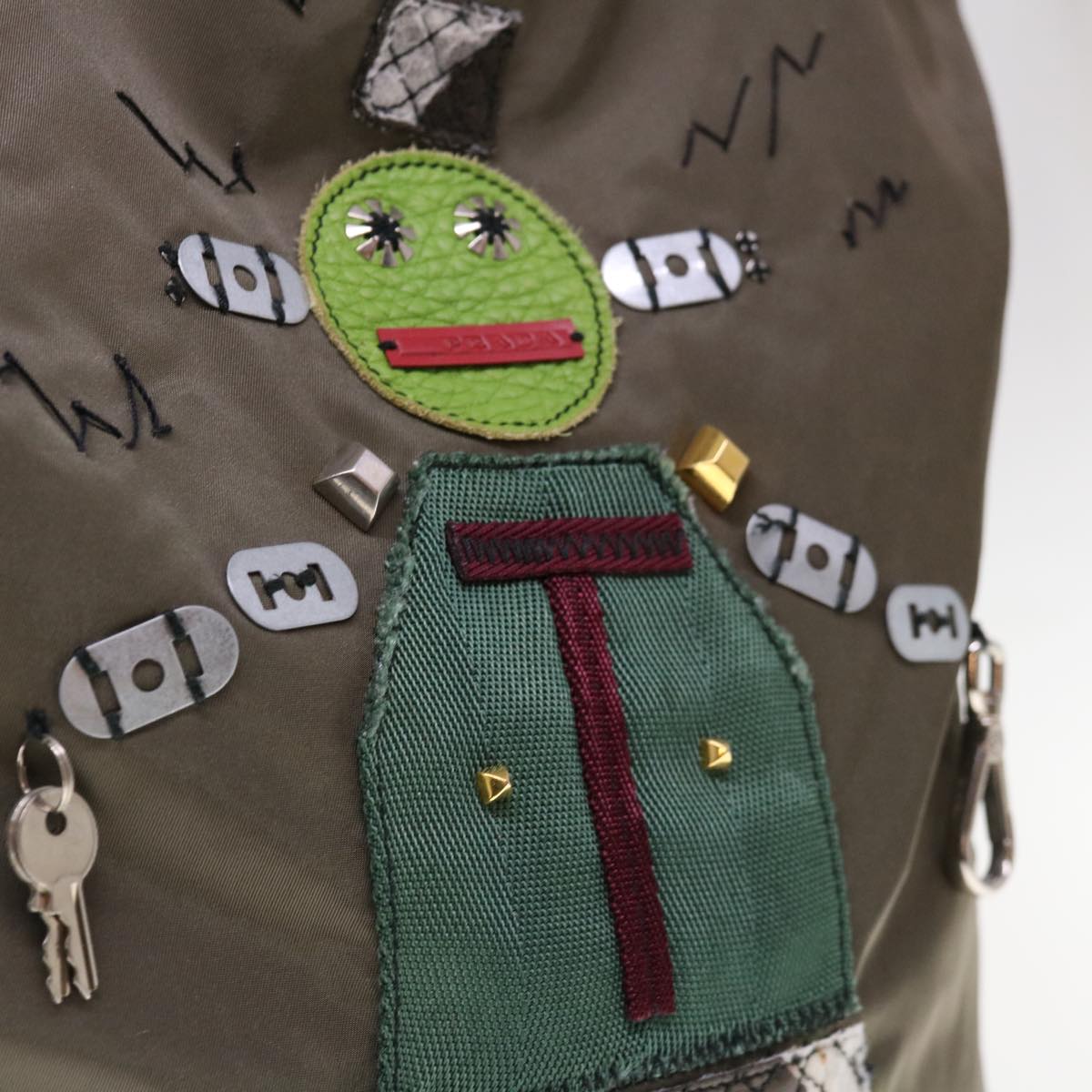 PRADA Tote Bag Nylon Khaki  yk10377