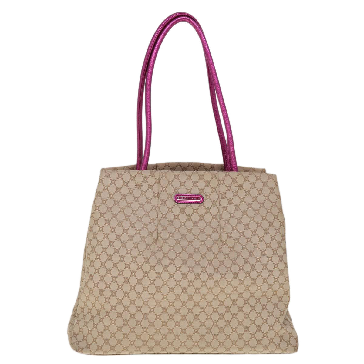 CELINE Macadam Canvas Tote Bag Beige 10384