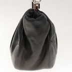PRADA Gamaguchi Shoulder Bag Leather Black  yk10400