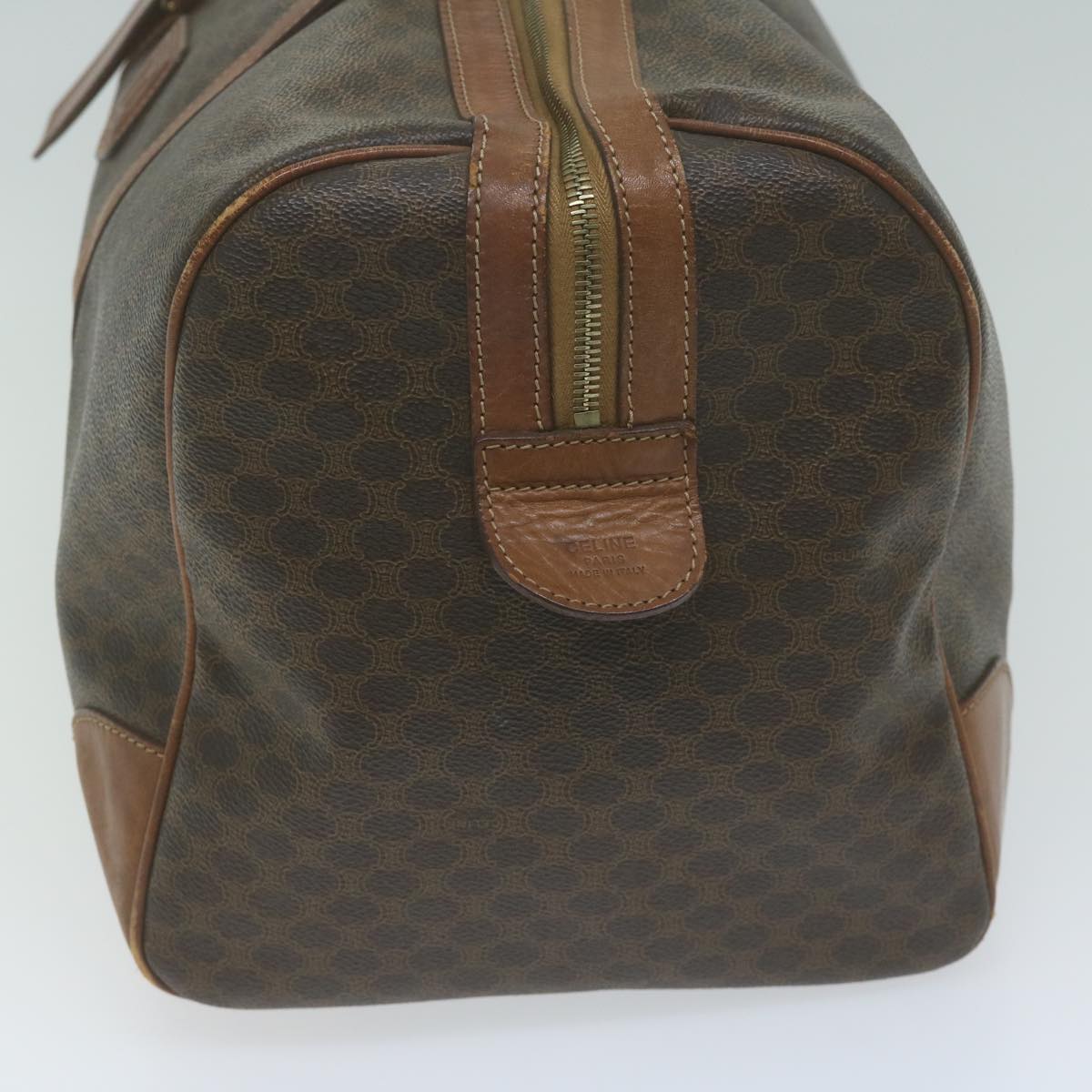 CELINE Macadam Canvas Boston Bag PVC Brown 10414