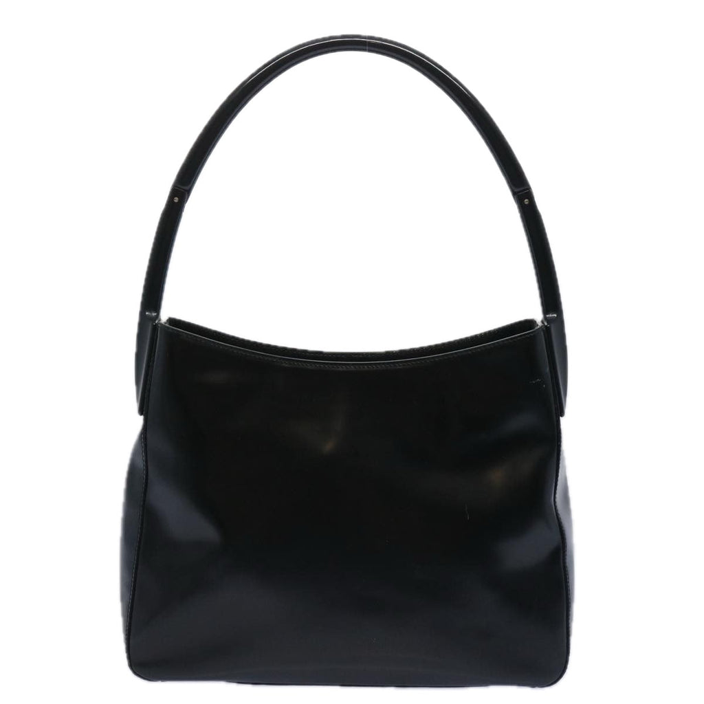 PRADA Shoulder Bag Patent leather Black  yk10456