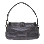 PRADA Turn Lock Shoulder Bag Leather Gray  yk10458