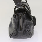 PRADA Turn Lock Shoulder Bag Leather Gray  yk10458