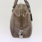 PRADA Hand Bag Leather Brown  yk10465