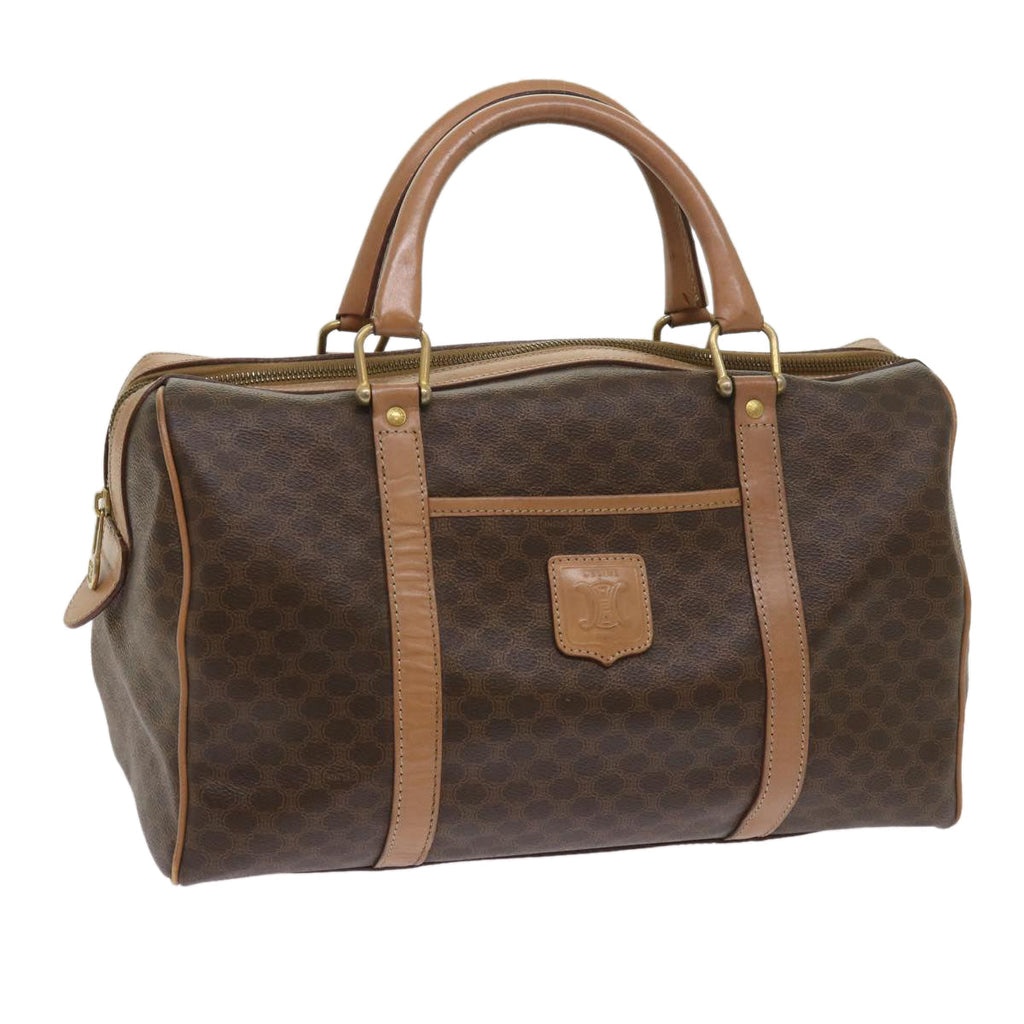 CELINE Macadam Canvas Boston Bag PVC Brown 10470
