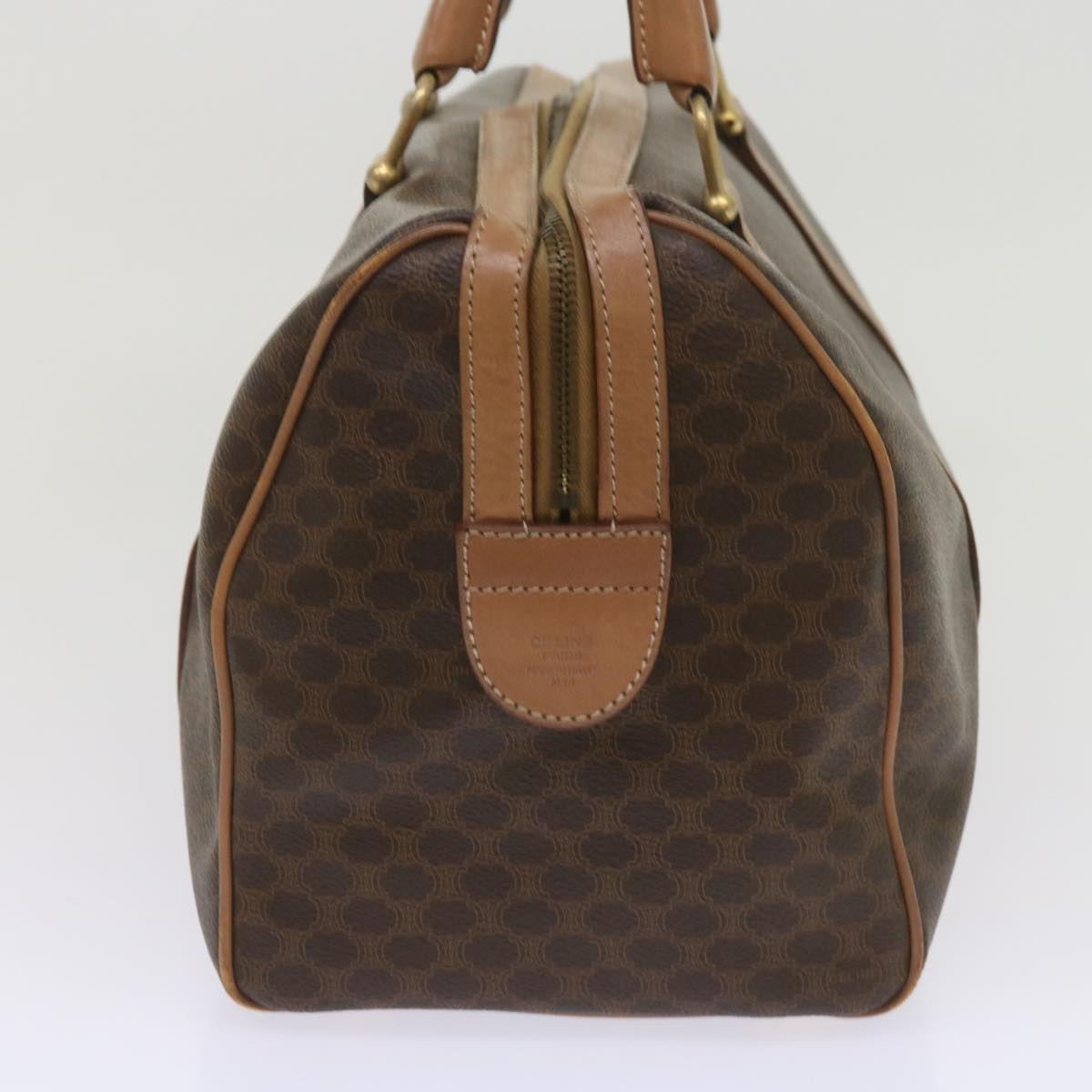 CELINE Macadam Canvas Boston Bag PVC Brown 10470