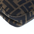 FENDI Zucca Canvas Mamma Baguette Shoulder Bag Brown Blackyk10477