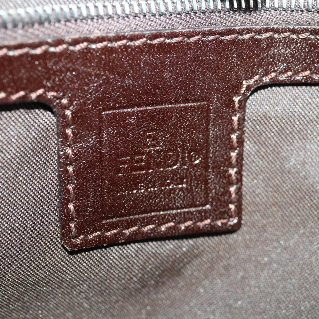FENDI Zucca Canvas Mamma Baguette Shoulder Bag Brown Blackyk10477