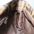 FENDI Zucca Canvas Mamma Baguette Shoulder Bag Brown Blackyk10477