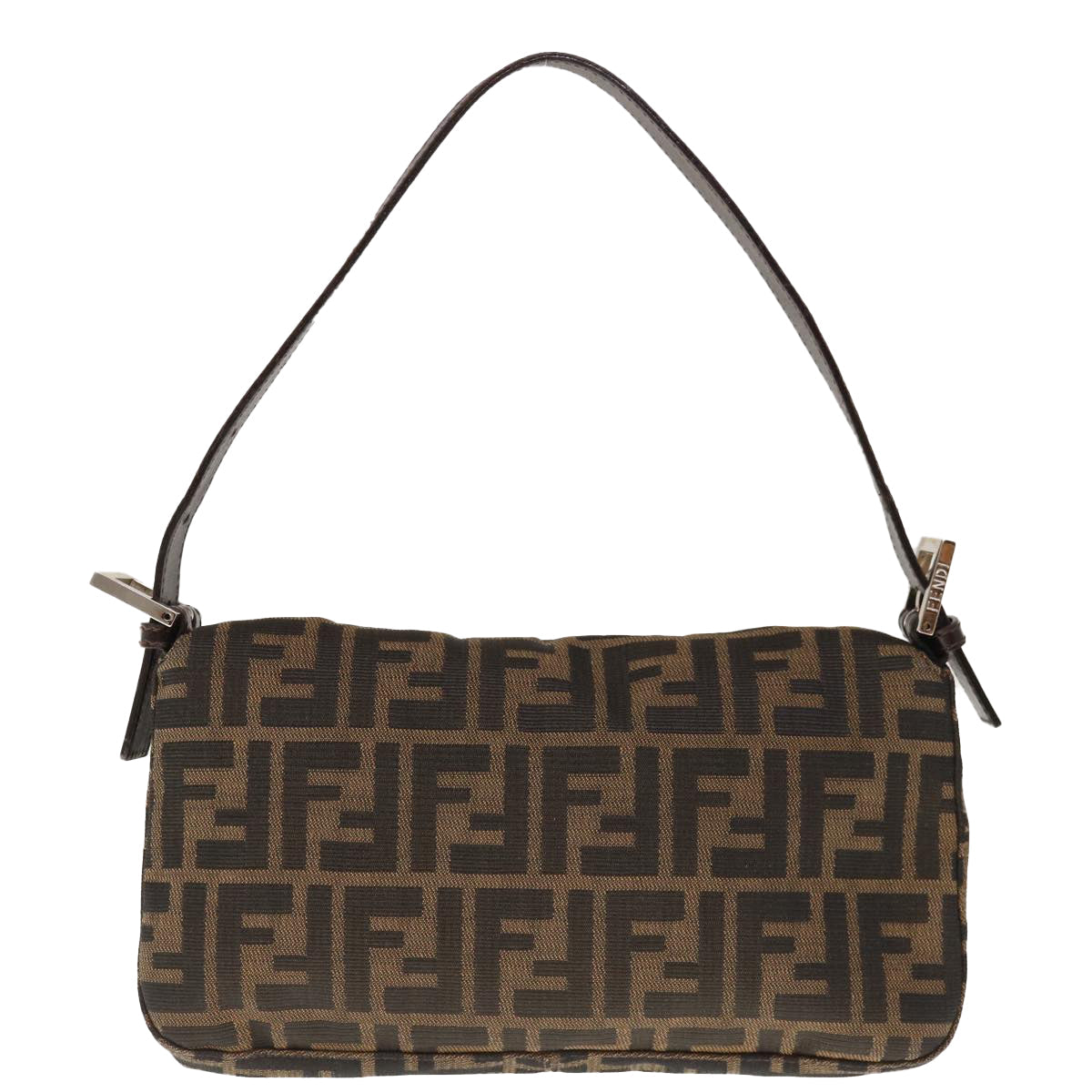 FENDI Zucca Canvas Mamma Baguette Shoulder Bag Brown Blackyk10477