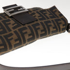 FENDI Zucca Canvas Mamma Baguette Shoulder Bag Brown Blackyk10477