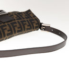 FENDI Zucca Canvas Mamma Baguette Shoulder Bag Brown Blackyk10477