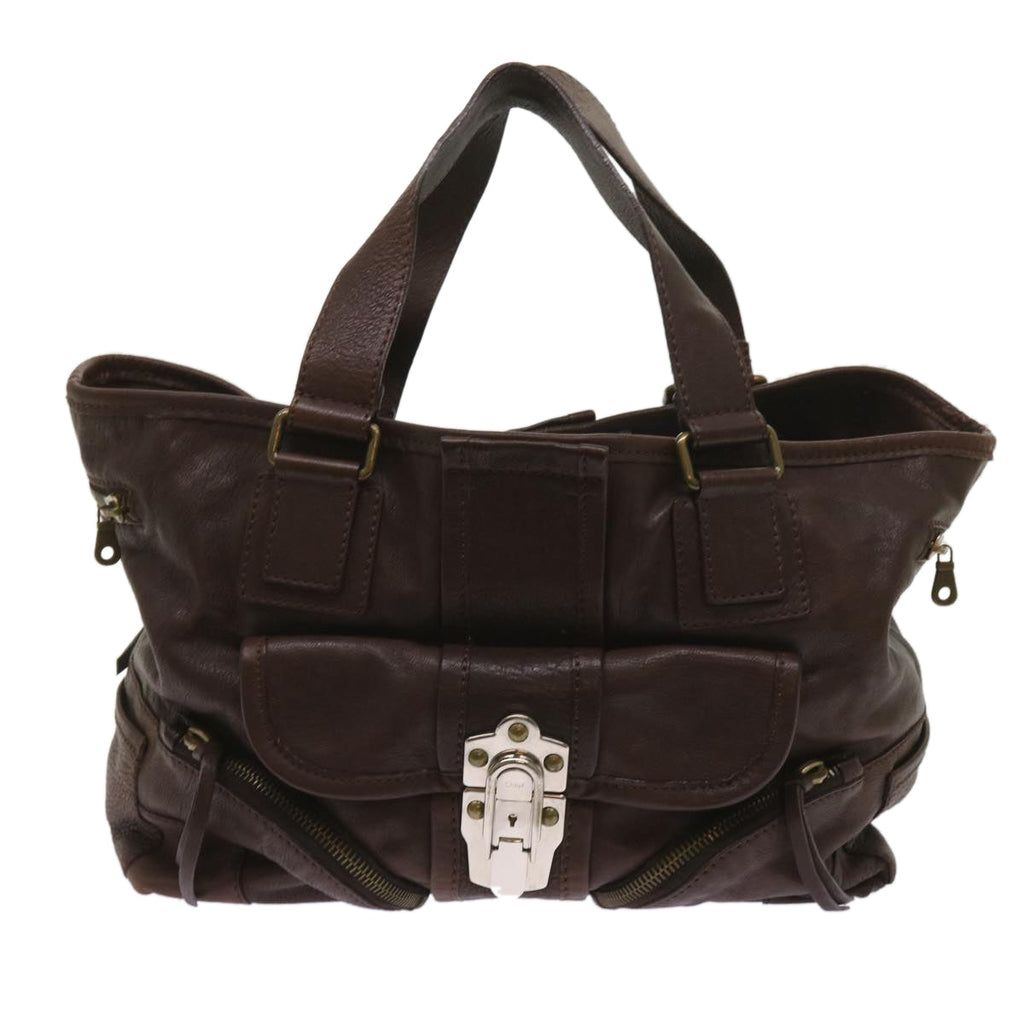 Chloe Tote Bag Leather Brown yk10524