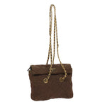 PRADA Quilted Chain Shoulder Bag Nylon Brown  yk10527