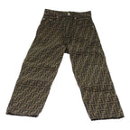 FENDI Zucca Canvas Pants Black Brownyk10543