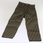 FENDI Zucca Canvas Pants Black Brownyk10543