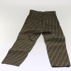 FENDI Zucca Canvas Pants Black Brownyk10543