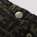 FENDI Zucca Canvas Pants Black Brownyk10543