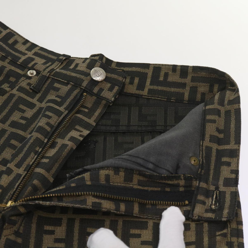 FENDI Zucca Canvas Pants Black Brownyk10543