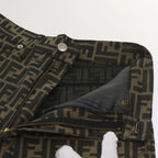 FENDI Zucca Canvas Pants Black Brownyk10543